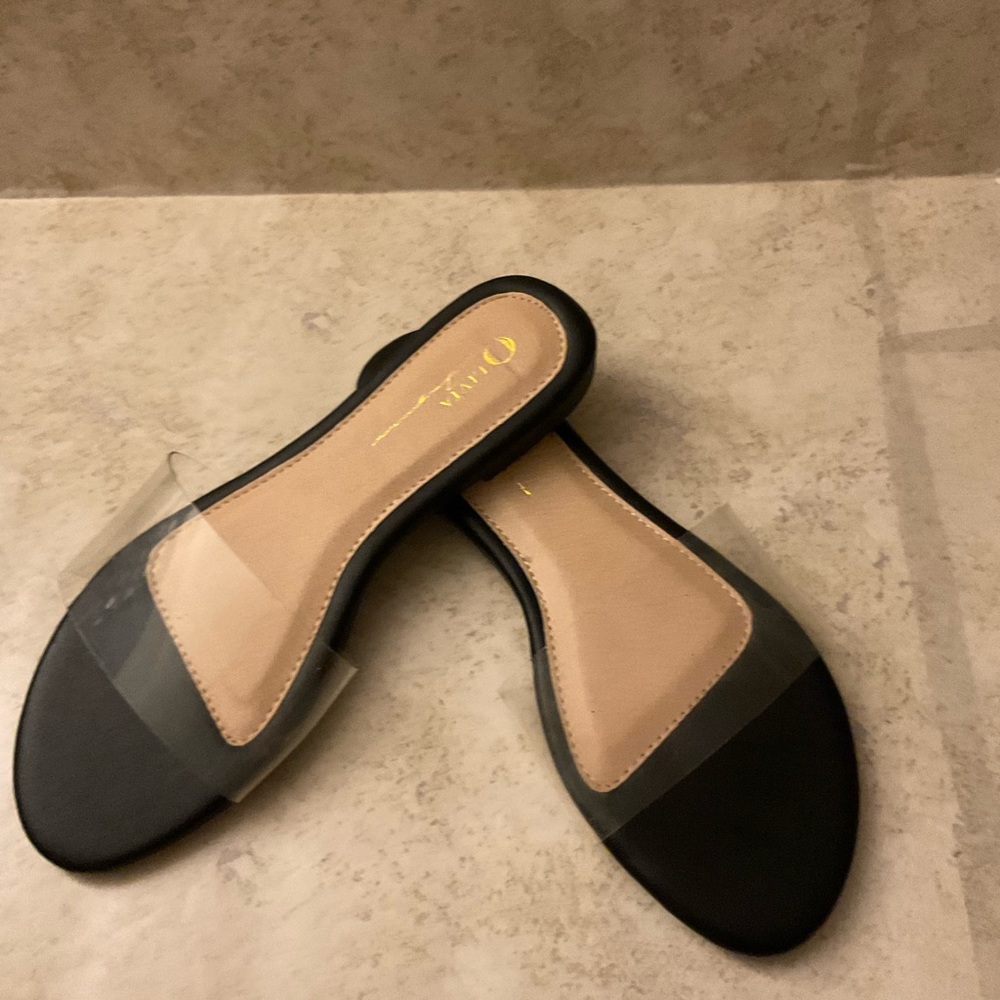 Clear Black Flats